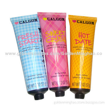 Cosmetic soft & flexible tubes for body lotion, decorate w/ label, 57g/2oz capacity, OEM is welcome